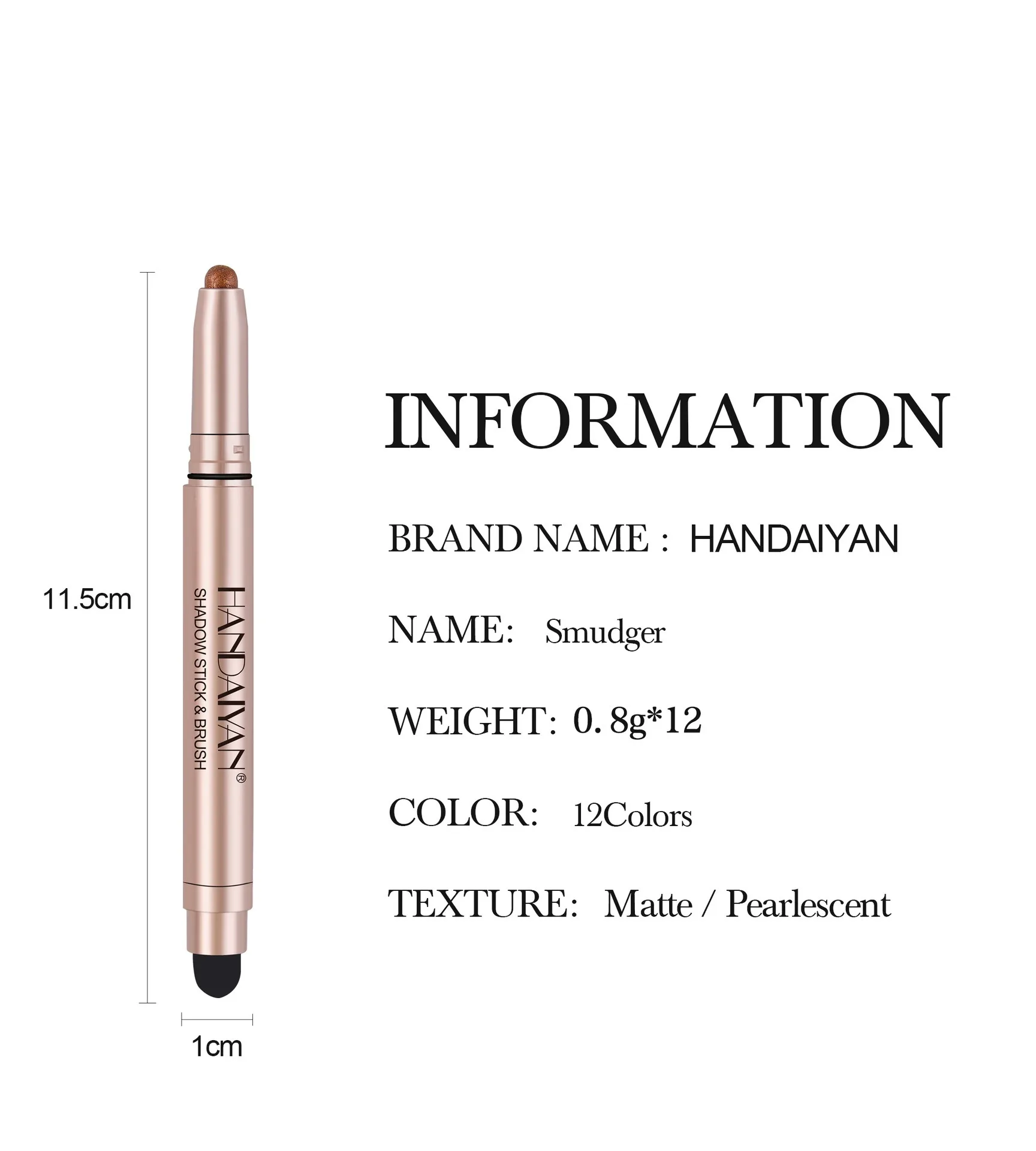 Handaiyan 12 Colors Lazy High Light Eyeshadow Stick Set Pearl Matte Silkworm Pen Fine Flash Brightening Eyeshadow Pen