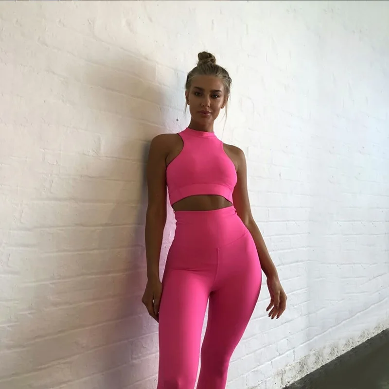 2021 hot sale wholesale custom logo solid color printing workout fitness clothes yoga sports suitt for  Women