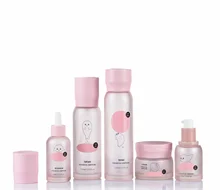 Cute oval cosmetic container special-shaped thick bottom bottle pink,100ml/30g pearlescent white essence bottle eye cream bottle
