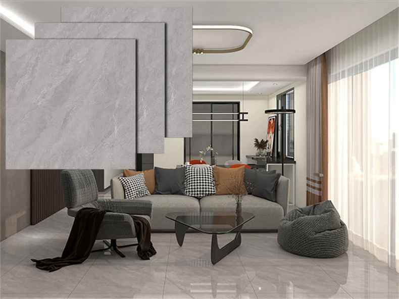 600*600mm Ceramic Tile Porcelain Look Slab Floor Tile For Indoors Polished Glazed Marble Graphic