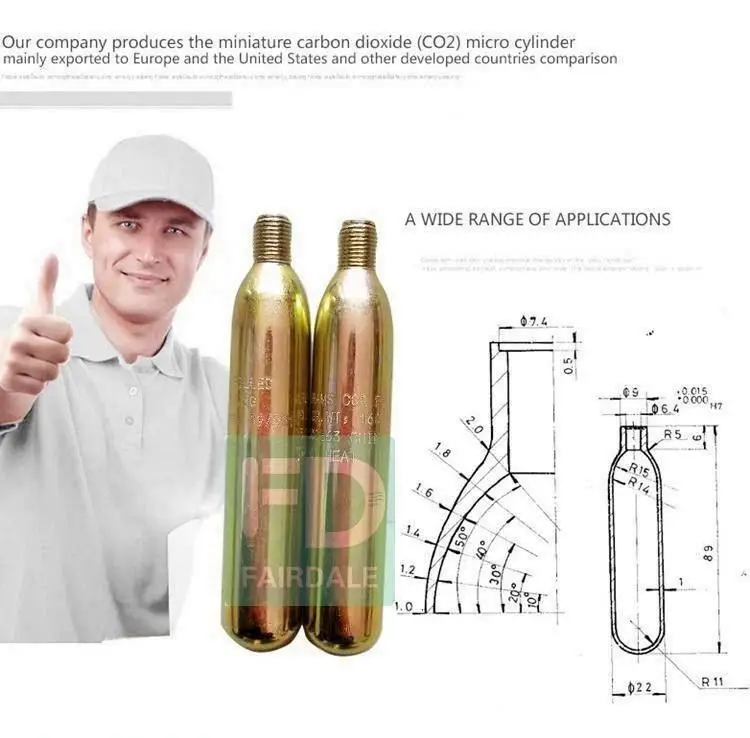 Customize Special Mini 5g CO2 Cylinder for Life Jackets