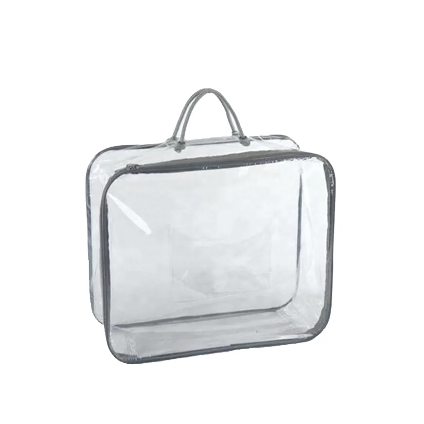 Vinyl Bags, Clear Vinyl Bags w/ White Zipper and Rope Handles