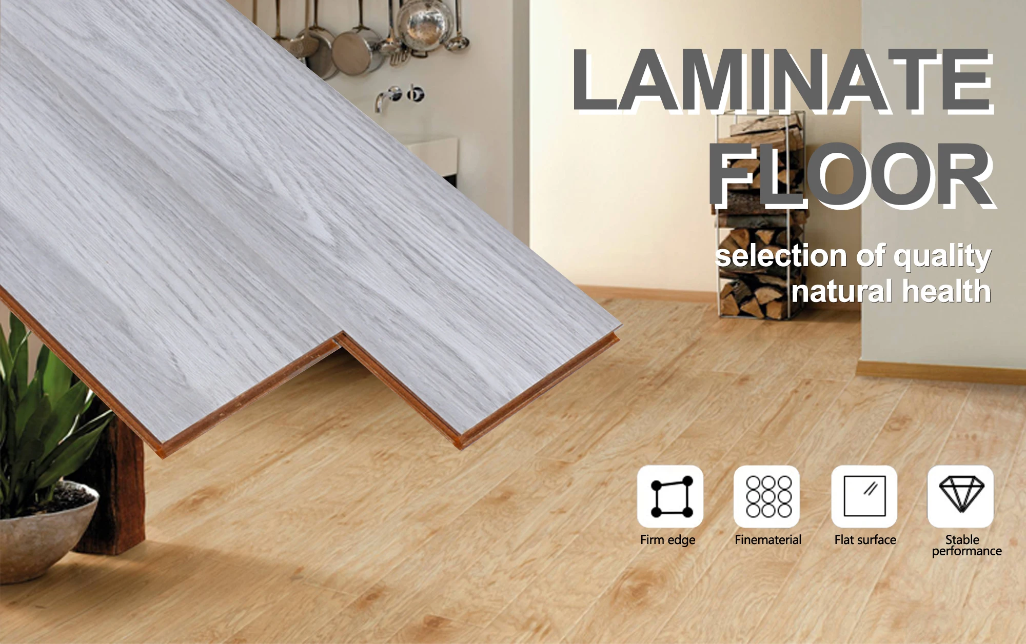 Waterproof Click Lock Wear Resistant Laminated Glass Flooring Hdf Ac4 Solid Wood Floor Laminated 4078