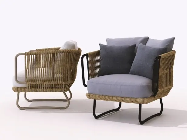 Уличная садовая одноместная современная мебель для патио, итальянский роскошный диван для отдыха