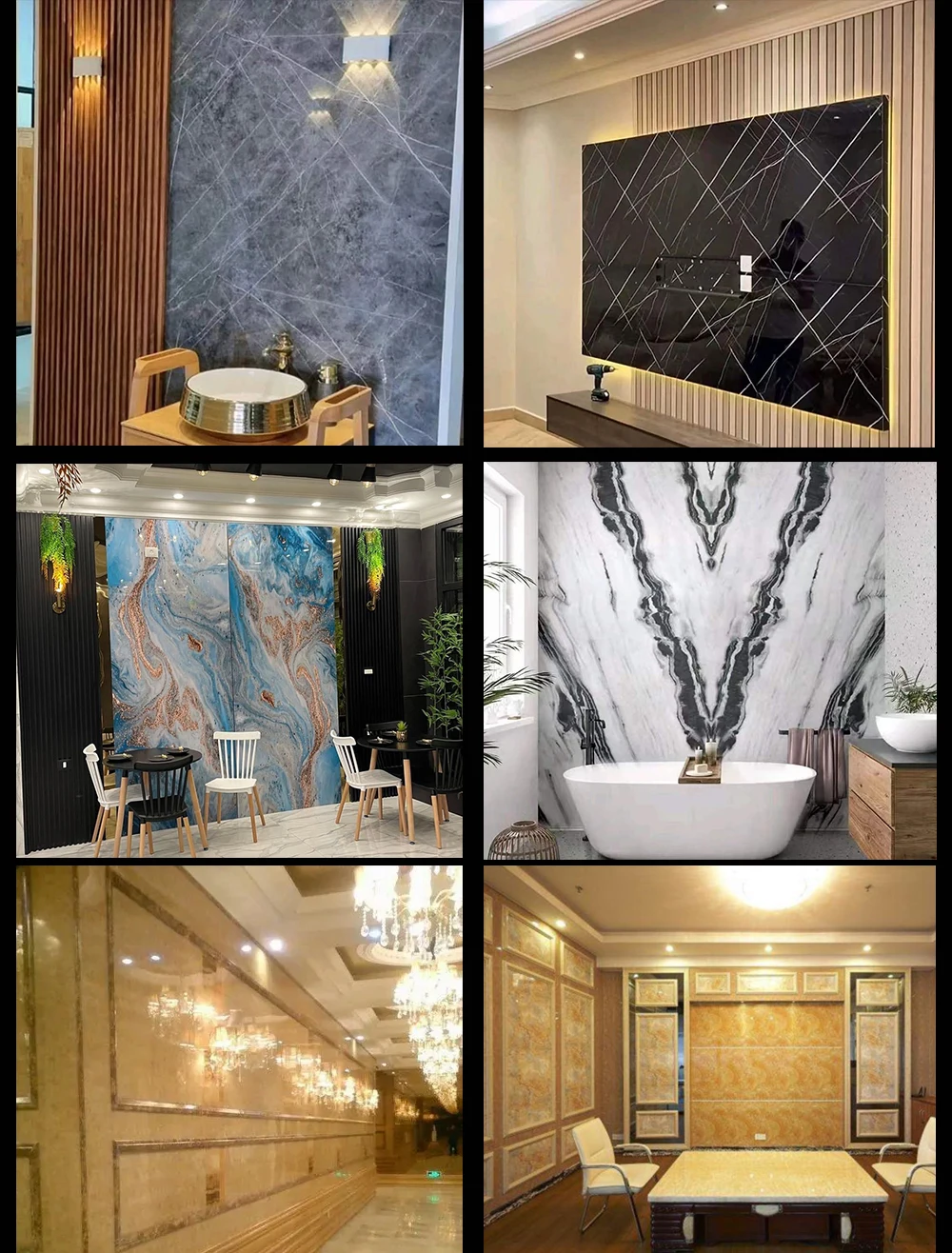 3D Design PVC Marble Sheet Marble Alternative Panel 3mm Plastic Uv ...
