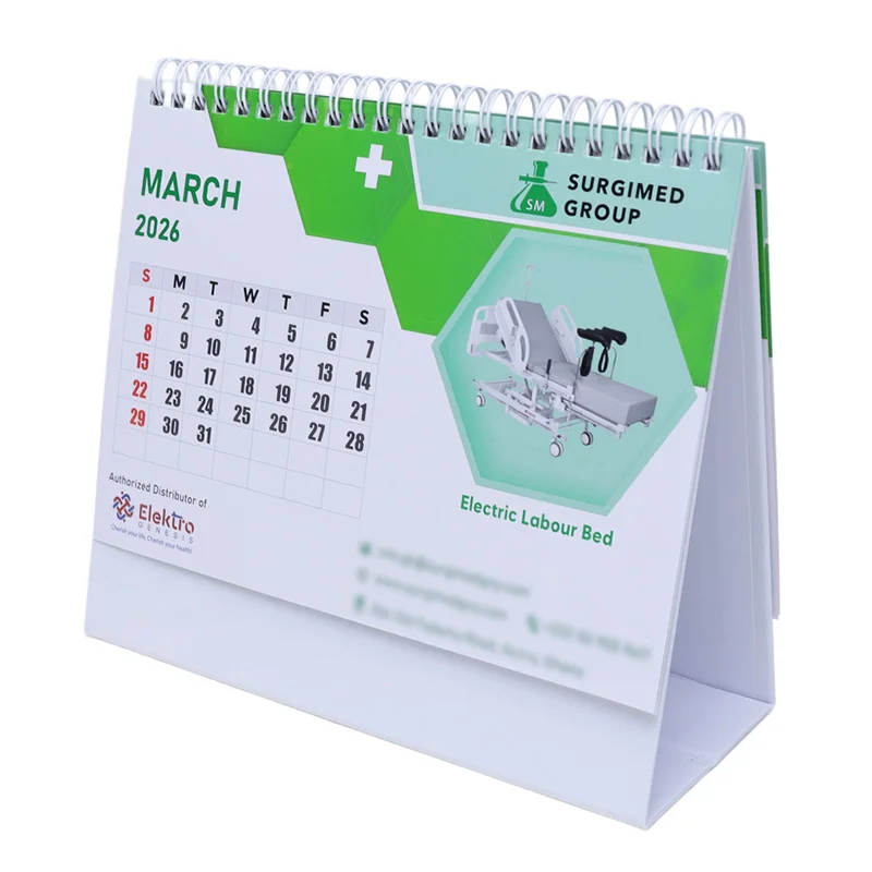 product 2026 business gift custom print desktop calendar 365 day planner memo desk calendar coils spiral binding stand up table calendar-3