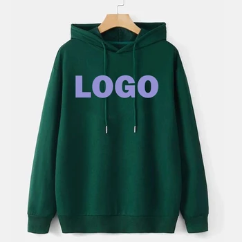 Wholesale Custom French Terry Oversized Embroidered Blank Pullover Hoodie Unisex Puff Printing Hoodie
