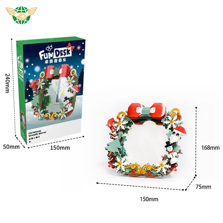 Christmas Wreath Mirror Decor Blocks - Fun Building Toy