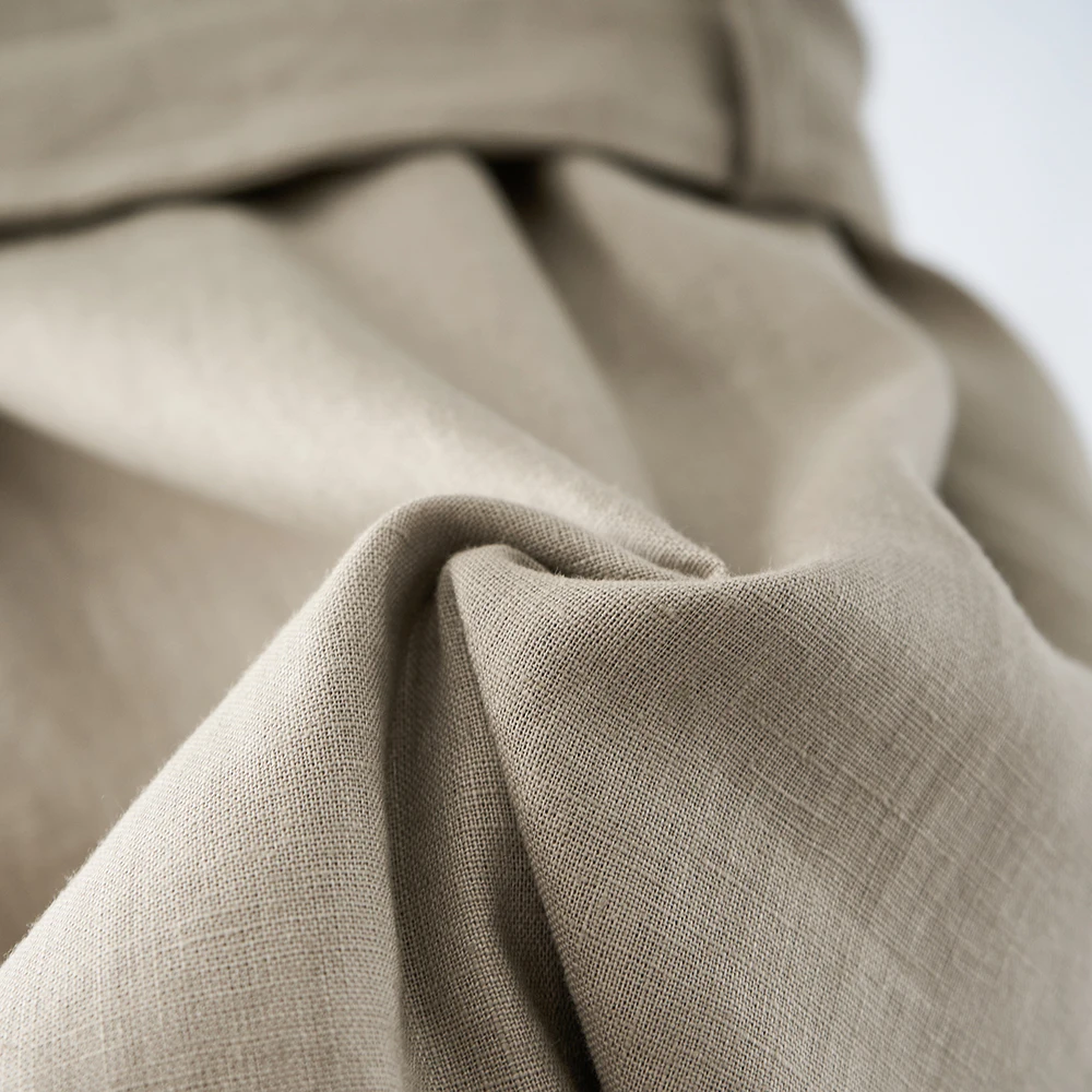 Linen shirt dress front view
