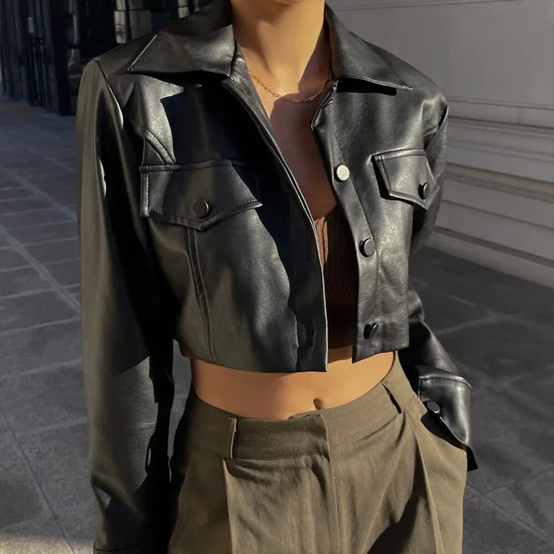 2022 Gothic Lady Autumn Army Green Short Jackets for Women