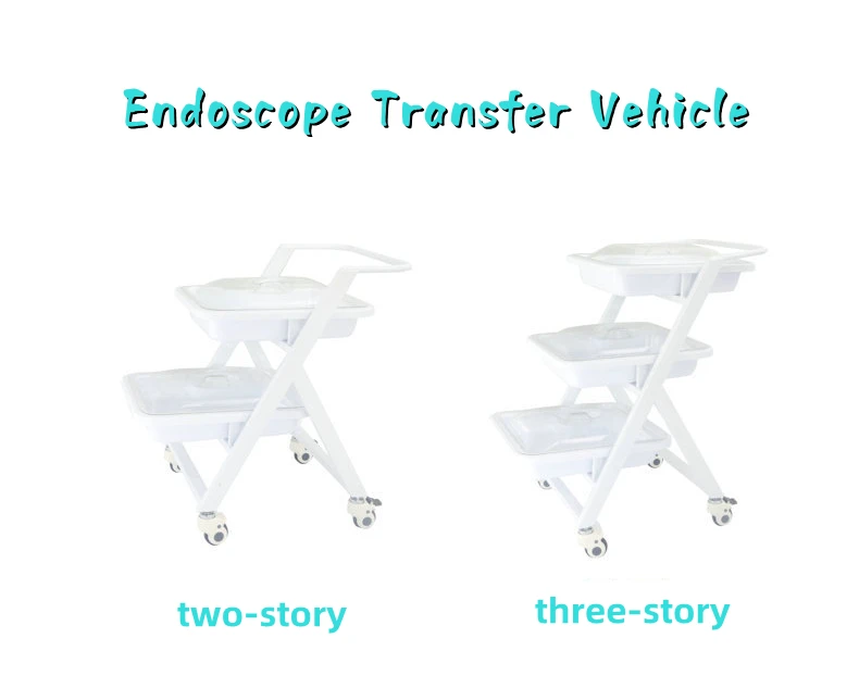 Medical Endoscope Transfer Cart Polymer Tray Gastrointestinal Endoscope