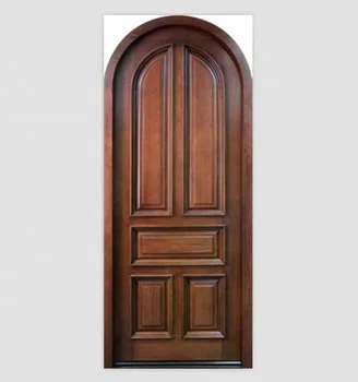 5 Panel Luxury Interior Round Top Doors Walnut Wood Bedroom Doors with Handle and Lock