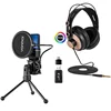 Micrófono Inalámbrico SF-777W + Auriculares D68 Gold