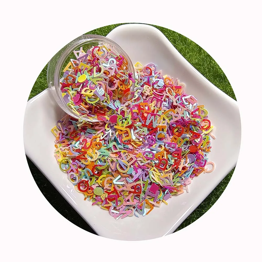 Смешанные буквы английского алфавита от A до Z свободные блестки разноцветные пайетки для рукоделия шитья скрапбукинга