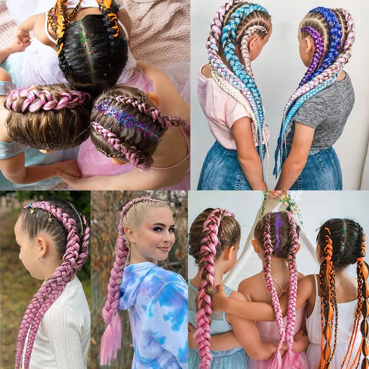 Wholesale Jumbo Braiding Hair with Glitter Hair Tinsel African