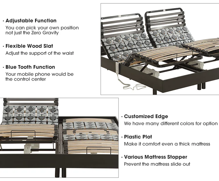 Electric Split King Queen Full Size Smart Adjustable Bed Frame Base For