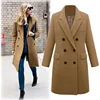 Khaki plus size wool overcoat topcoat jacket