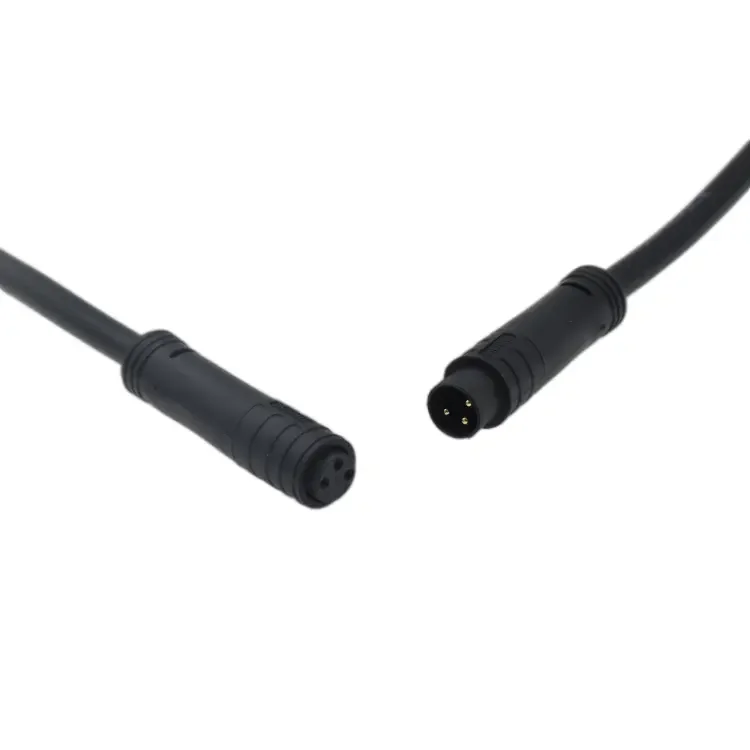 M8 Circular Connector 2-8 Pin Waterproof IP67 Ebike Motor Extension Industrial Solder Snap-in Male Female Plug Connector Cable