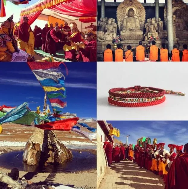 Bracelet Porte-Bonheur Kabbale Tibétain En Corde Rouge - Neuf Sans Emballage