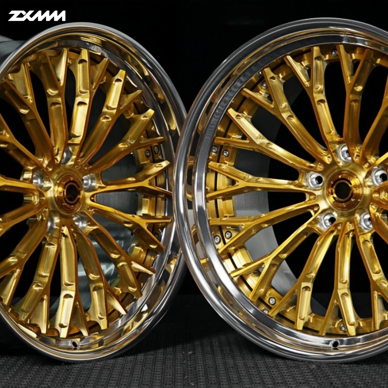 Forged 2-Piece Alloy 5x114.3 5x120 6x139.7 5x127 Wheels Custom Luxury Rims For Ferrar C8 16-26 Inch