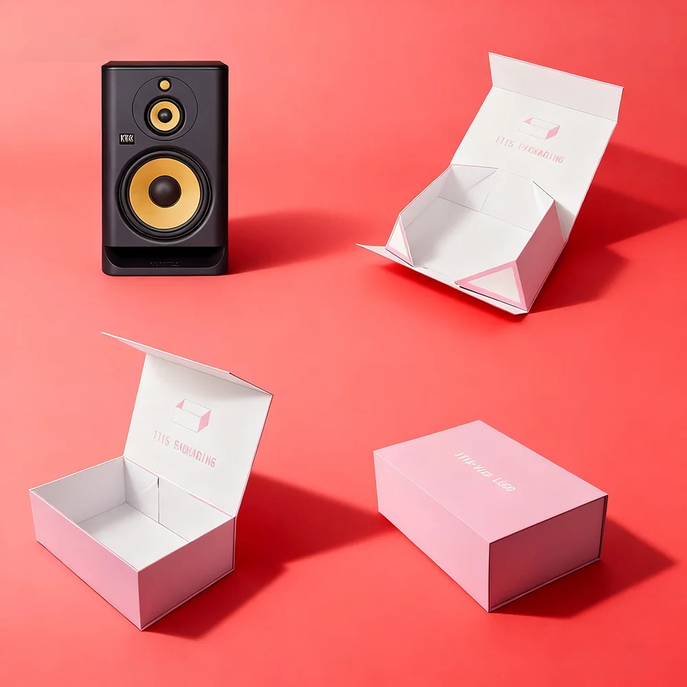 Luxury Speaker Packaging Box | Custom Large Magnetic Folding Case | Premium Art Paper Box with Sponge Protection & Special Offer