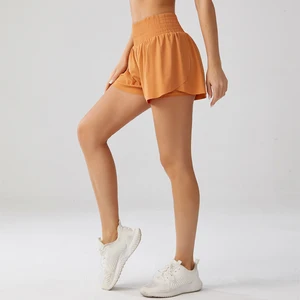 Women's High-Waist Fitness Print Shorts Fast Dry  Spandex/Nylon Sports Pants Running YogaElastic Waist Athletic Layered Clothing