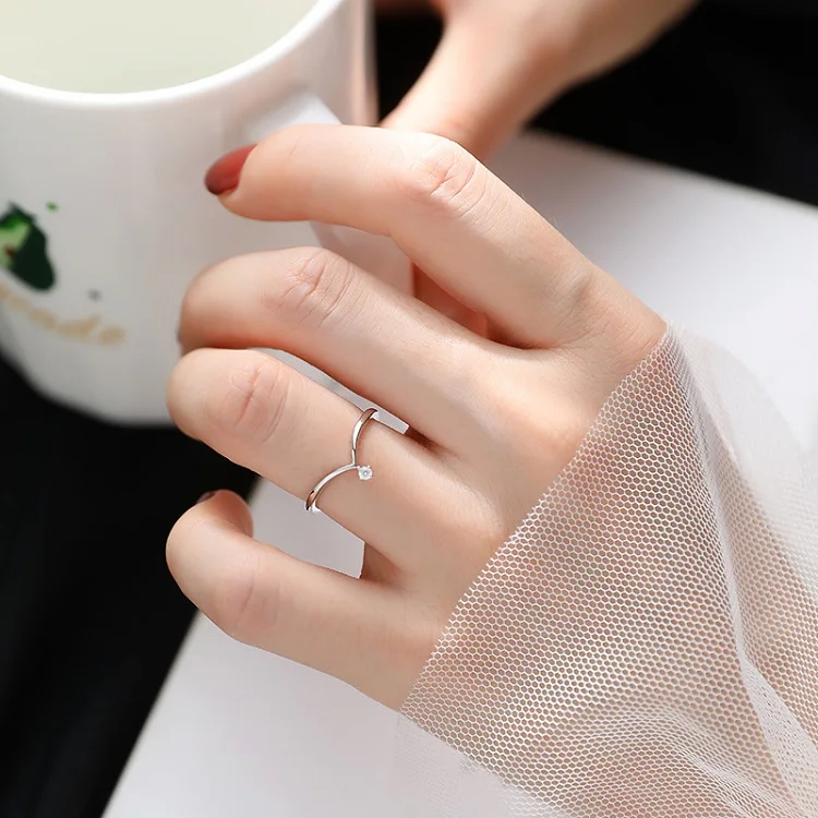 Titanium Steel Thin V-shaped Ring Finger Decor Minimalist Classic Couple  Rings | eBay