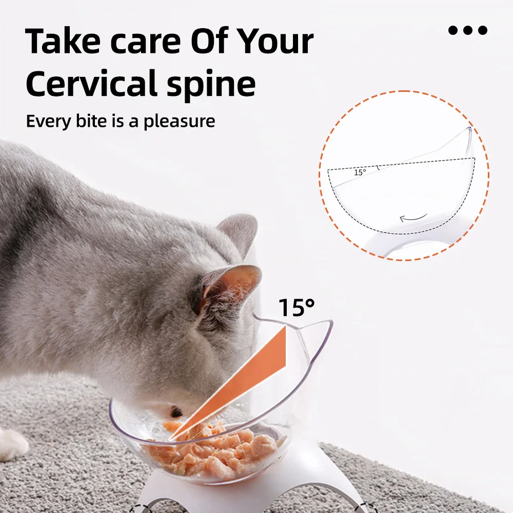 Wide Dish Non Slip Elevated Cat Food Bowls with Raised Stand for Puppy - product detail 4