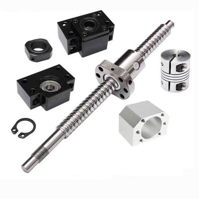 TEBAK D-05 SFU2005 Ball Screw CNC Machine Parts Rotating Nut Ballscrews Supports Bearing Blocks SFU1605 Full Set Cnc Machine