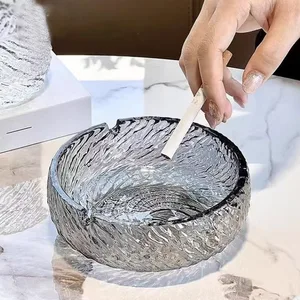 Creative Glass Ashtray Large Capacity Dirt-resistant Fashion Office High-end Light Luxury Home Business High Value