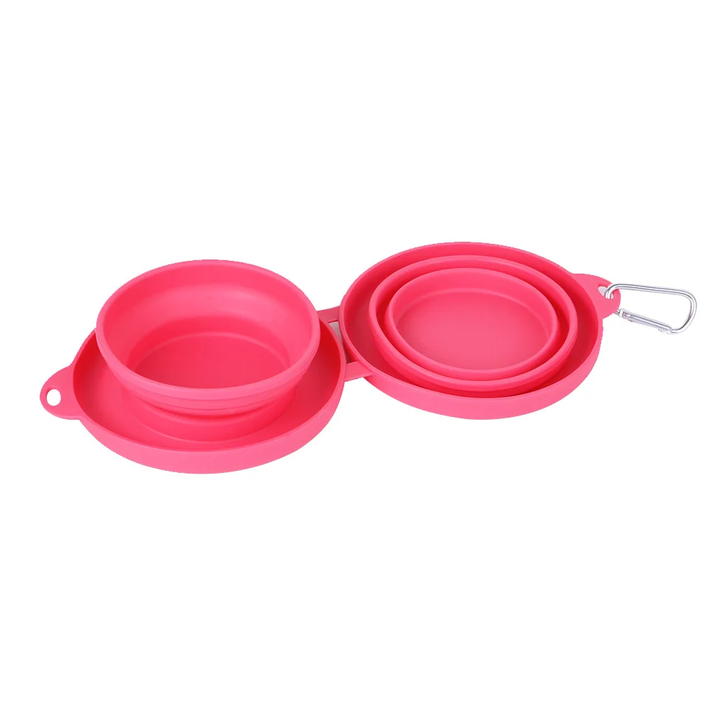 Easy Carry Foldable Dog Travel Bowl TPE Collapsible Double Dog Pet Bowl Feeders manufacture