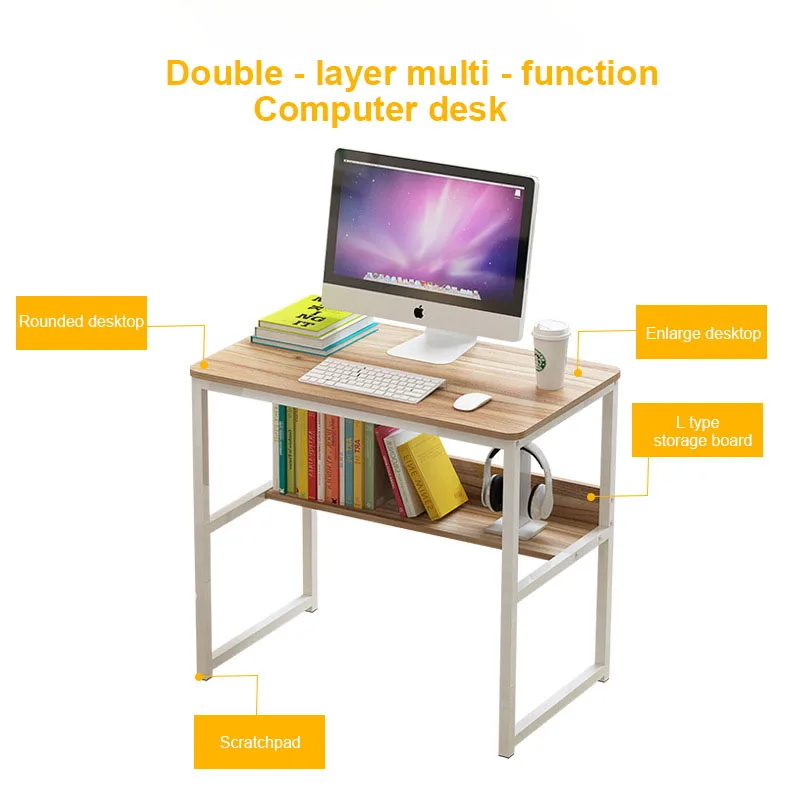 Eco-Friendly Office Computer Workstation Desk with Shelf Convenient Computer Table Desk