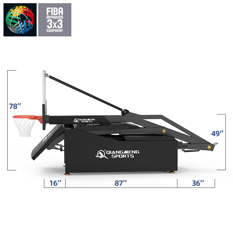 Outdoor Professional Basketball Equipment Fiba Portable Spring Fold