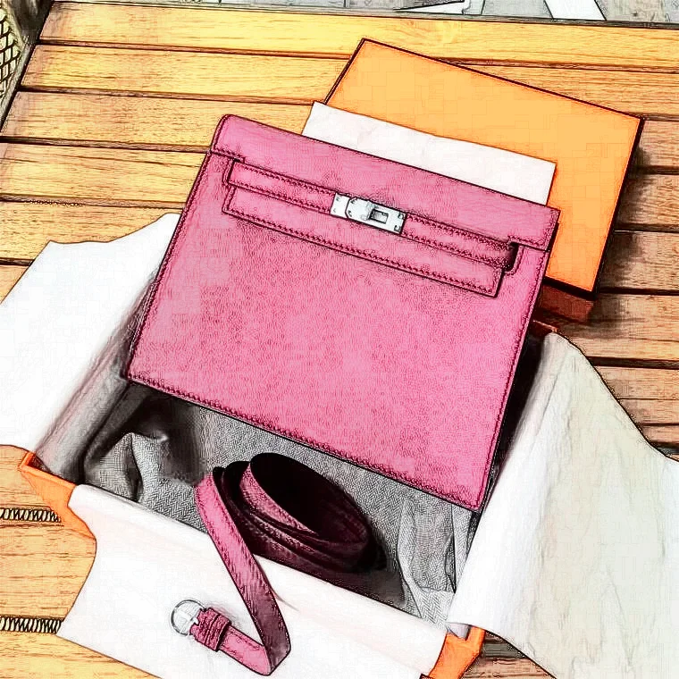 New Arrival First-Layer Cowhide Retro European American Style Anemone Purple Dance Underarm Shoulder Crossbody Bag Single Strap