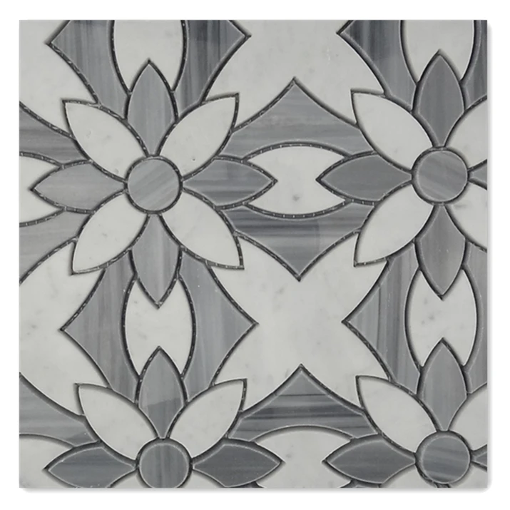 Italian Gray Marble Mosaic Tile Beautiful Pattern Interior Wall Floor Tile for Bathroom Villa Dining Polished Popular Design