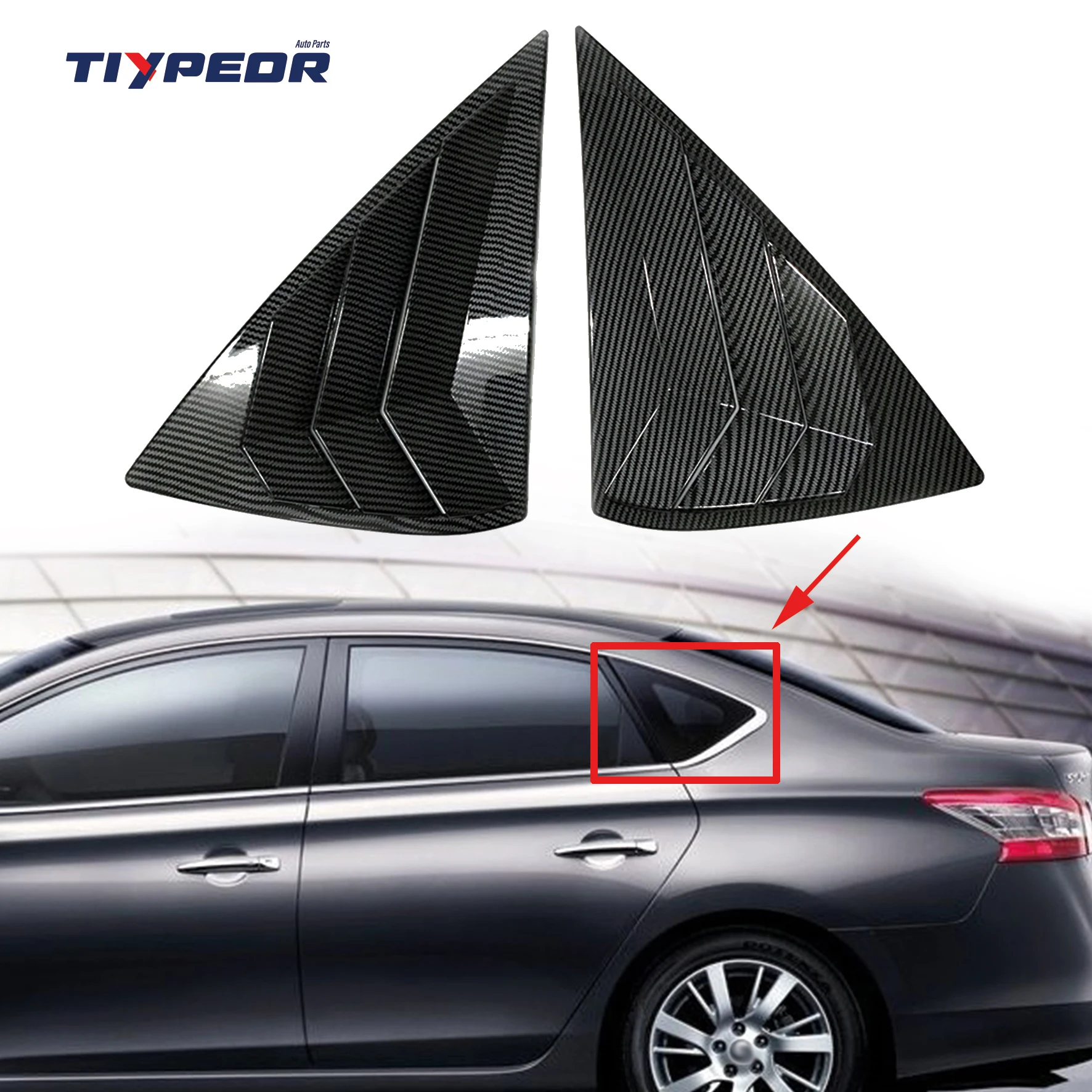 product for nissann sylphyy 2012   2019 rear window louvers decoration vent blind shades replacement auto accessories body kits spoiler-4