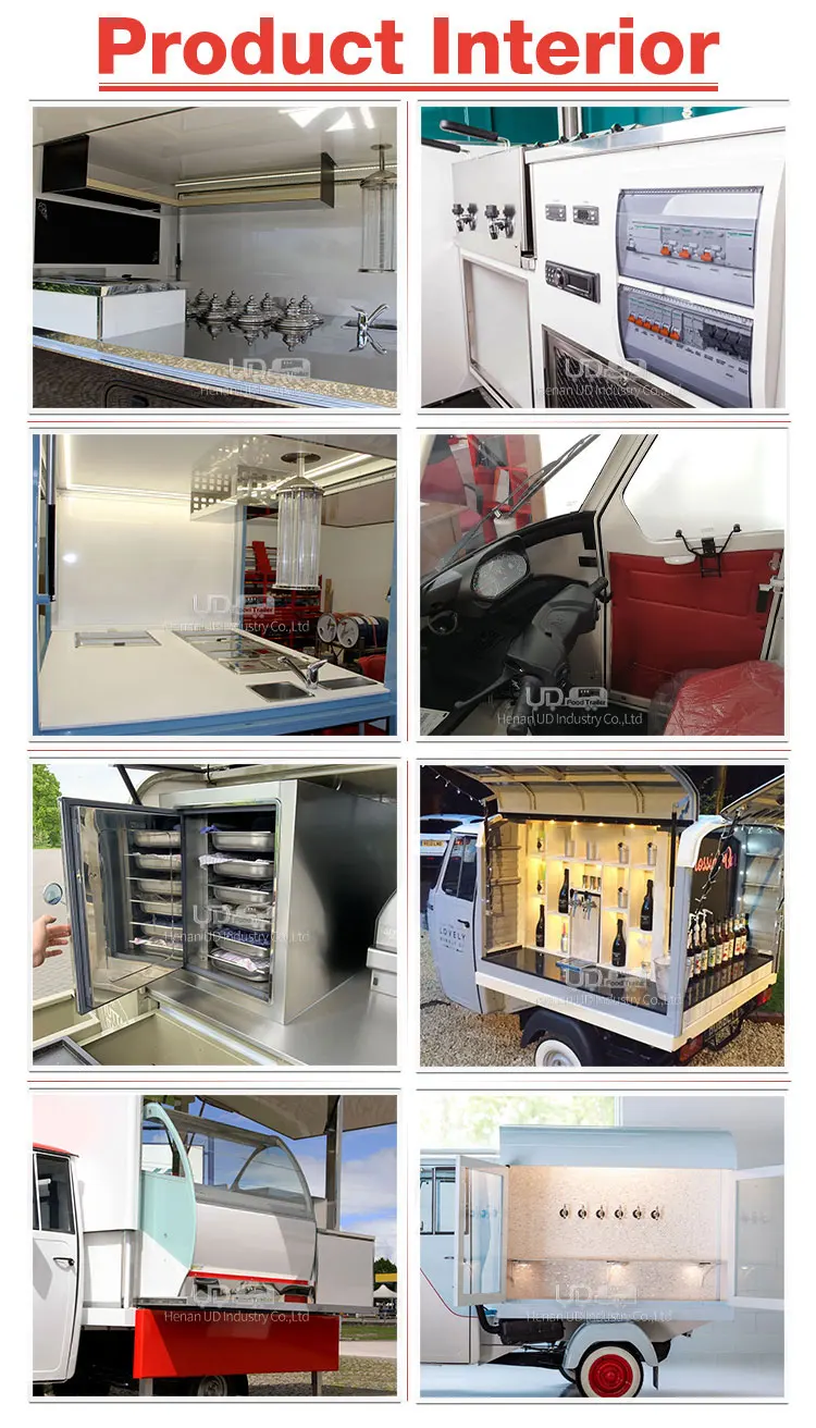 Mini Electric Piaggio Truck Street Selling Pizza Snacks Ice Cream Kiosk Mobile Food Carts