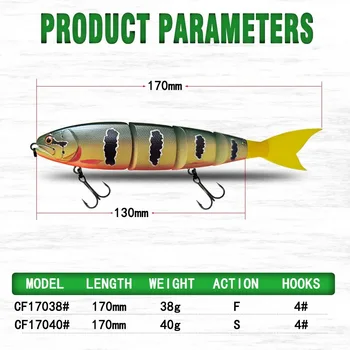 CHEERY Factory Direct Supply Live Bait Japanese Style 17/20 cm Sinking/Floating Multi-segment Swimbait Silicone Soft Tail – Soft Lure – view 3