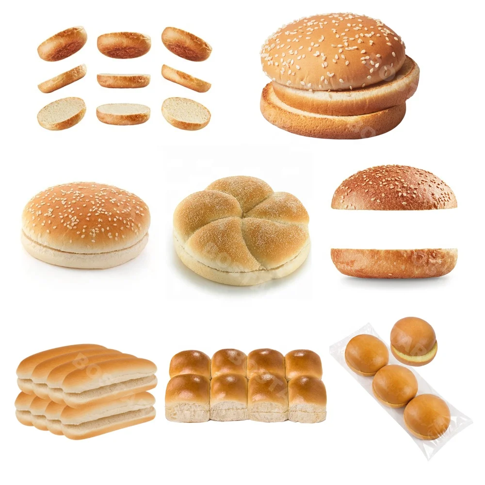 Automatic Horizontal Pillow Flow Bakery Bread Buns Rolls Group Burger Bread Hamburger Packaging Machine
