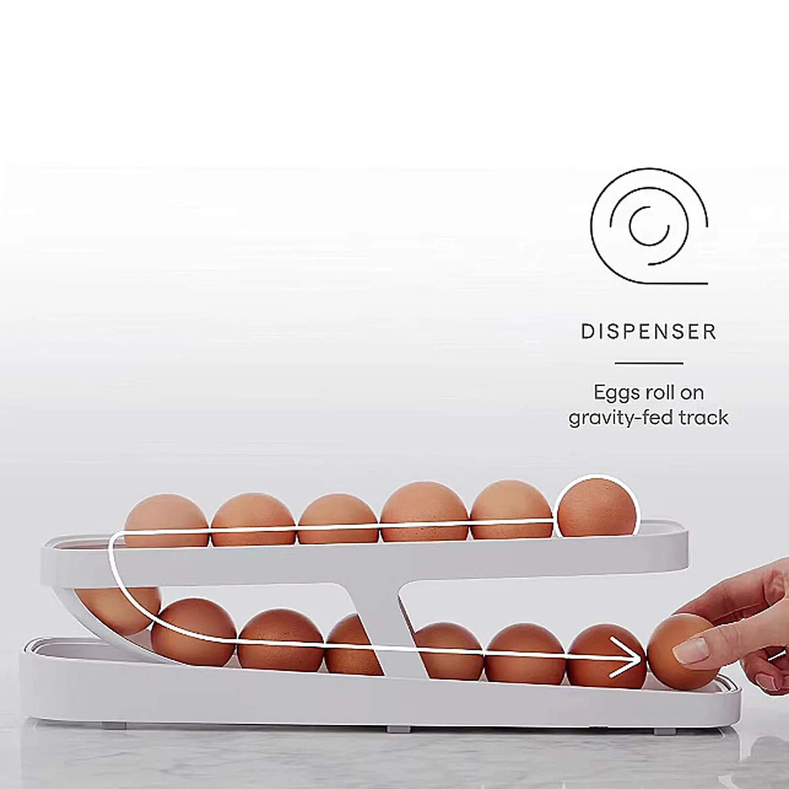 Egg Holder Automatic Rolling Egg Storage Container 2 Tier Dispenser