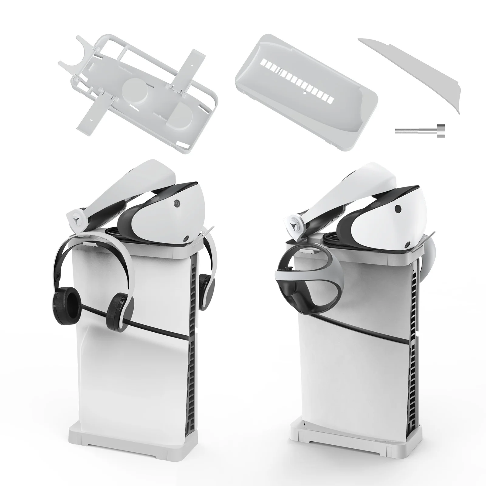 Laudtec LX372 Horizontal bracket with Host storage headphone hook storage bracket For PS5 slim