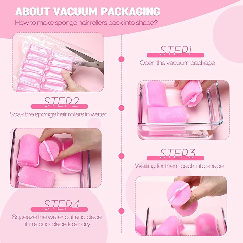 Factory Direct Sale 4.8cm Diameter Soft Foam Hair Rollers Sleeping Sponge Hair Rollers No Heat Hair Curler Roller