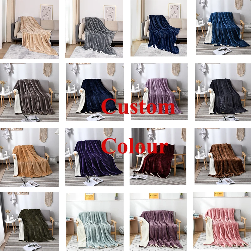 Sherpa Berber Fleece Blanket Thickened Double Layer Flannel Blanket 1.5 X2m in Stock