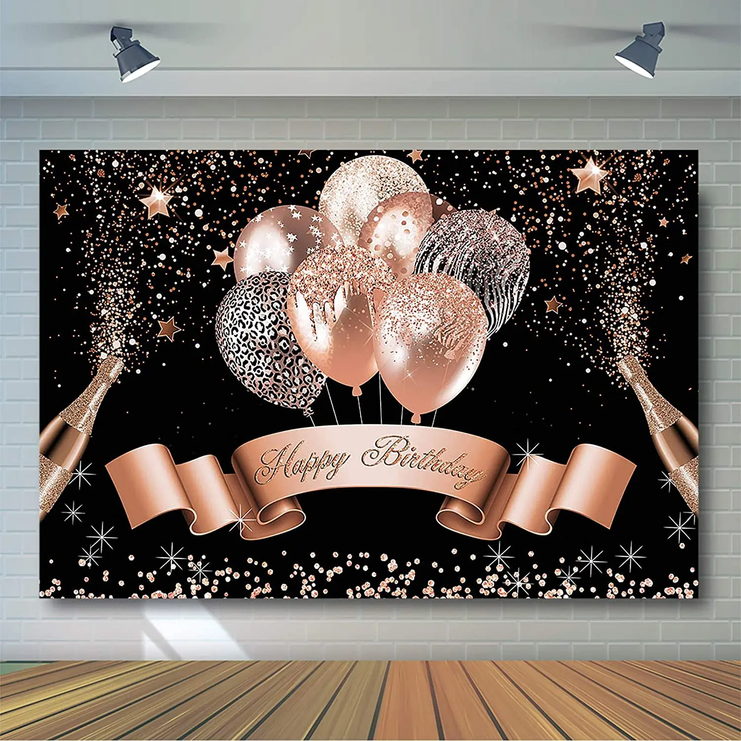 Glitter Balloon Birthday Backdrop For Girls Women Happy Birthday Party  Banner Photography Background Black Silver Rose Gold Bday - Buy Cartoon  Photography Prop,Decorations Backdrop For Birthday,Birthday Outdoor  Background Product on 