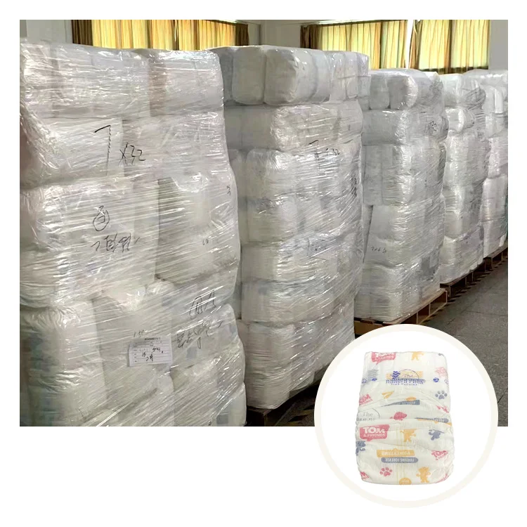 FREE SAMPLE Factory Direct Low Price Lovely Baby Diaper B Grade Bales Disposable Sleep Diapers Baby Diapers