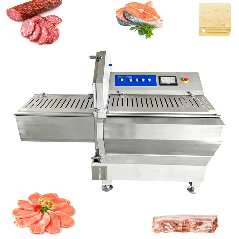 Full Automatic Meat Processing Frozen Mutton Ham Sausage Beef Bacon Meat Slicer factory