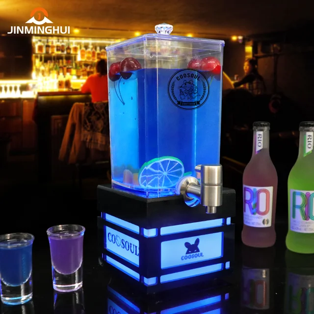 Best Sellers Custom Logo Acrylic 2L/3L LED Light Beer Tower Dispenser Colorful Drink Dispenser for Bars KTVs Club Parties