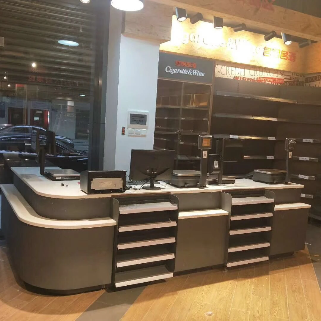 Metal Cash Counter Table Design in Shops