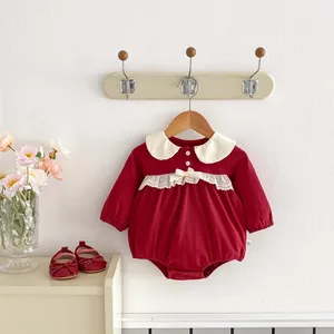 Baby Jumpsuit New Born Long-Sleeved Solid Coveralls Cute Autumn Baby Girl Rompers