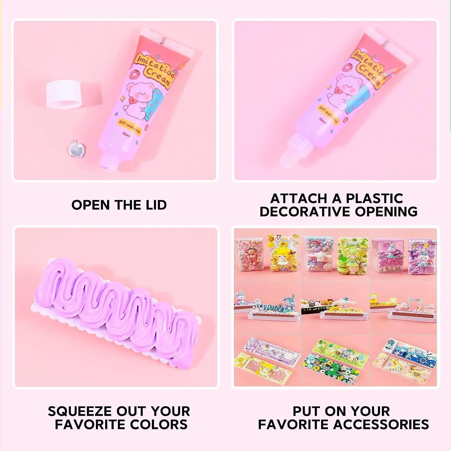 Diy Colorful Adhesive Simulation Decorative Glue Simulation Whipped Cream Glue Clay for Kids